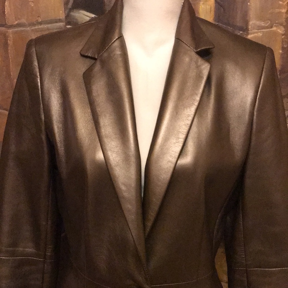 Metallic Leather Jacket - image 2